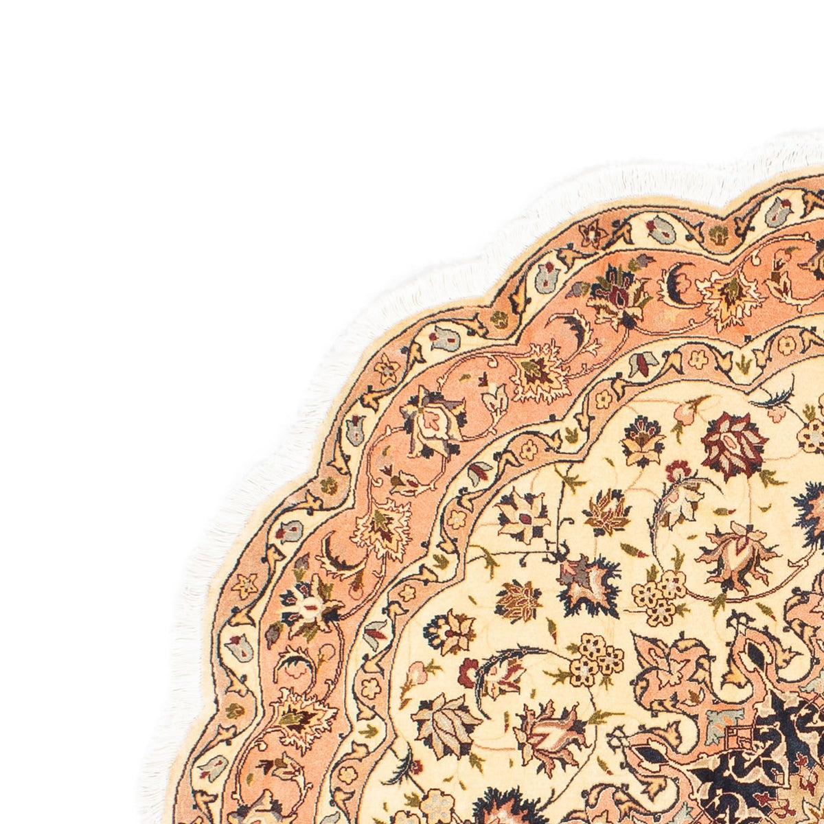 Tappeto Persero - Tabriz - Reale rotondo  - 150 x 150 cm - beige
