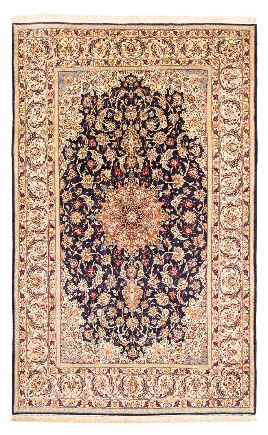 Tappeto Persero - Isfahan - Premio - 327 x 202 cm - blu scuro