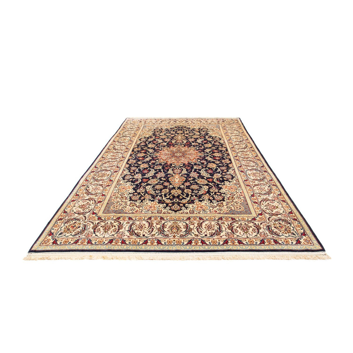 Tappeto Persero - Isfahan - Premio - 327 x 202 cm - blu scuro