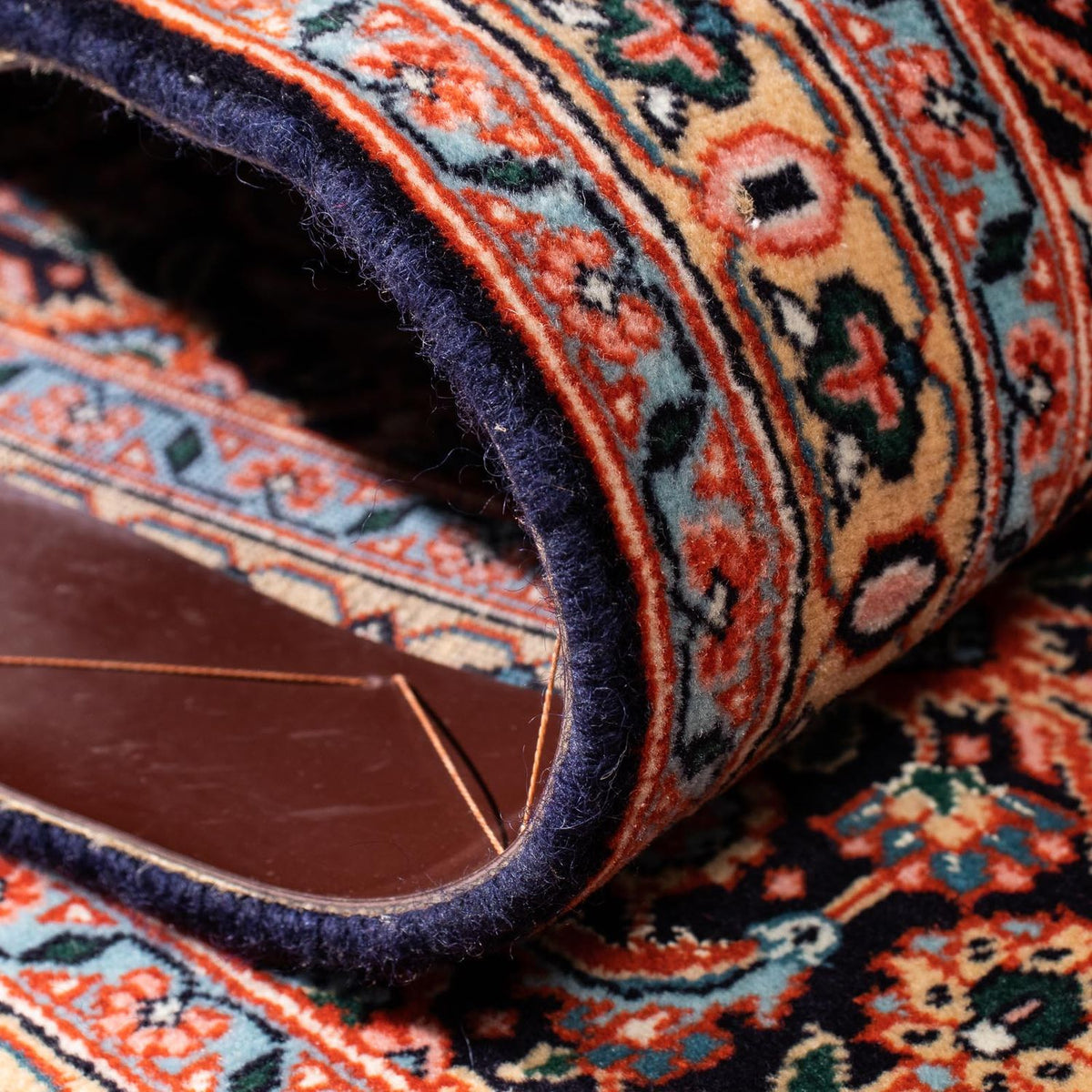 Tappeto corsia Tappeto Persero - Tabriz - 202 x 67 cm - blu scuro