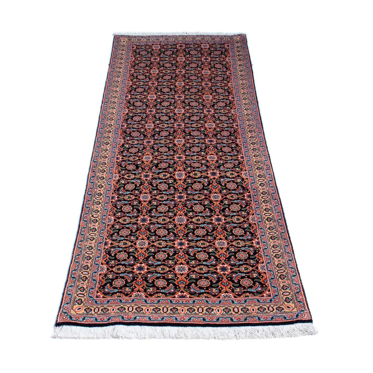 Tappeto corsia Tappeto Persero - Tabriz - 202 x 67 cm - blu scuro