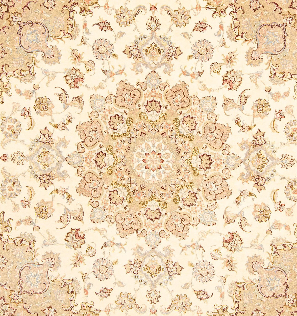 Tappeto Persero - Tabriz - Reale quadrato  - 206 x 202 cm - beige