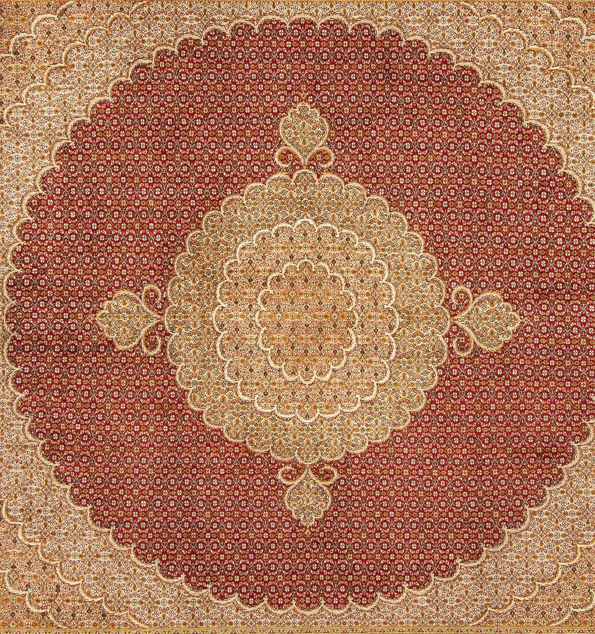 Tappeto Persero - Tabriz quadrato - 251 x 247 cm - rosso scuro