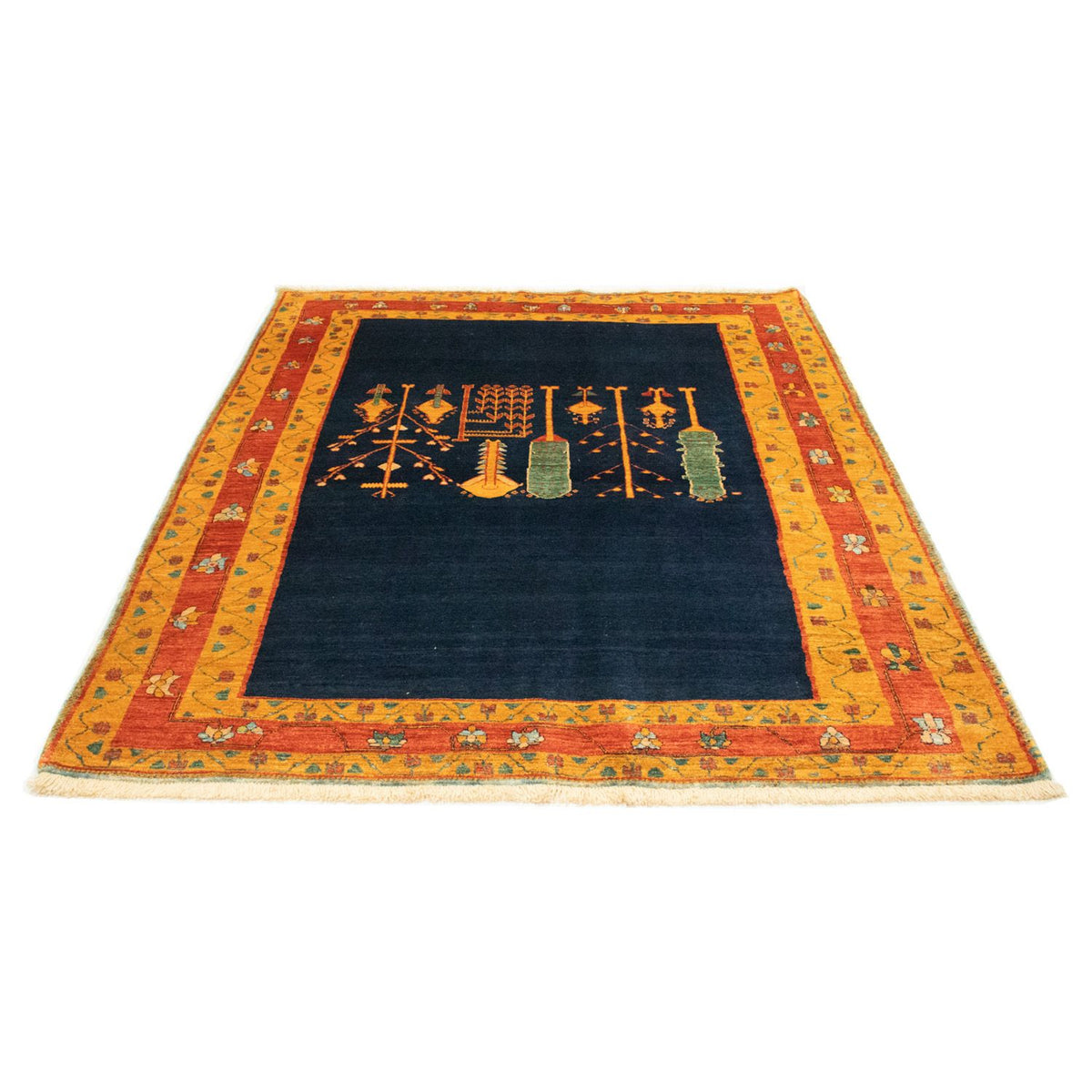 Tappeto Gabbeh - Loribaft Persero - 210 x 168 cm - blu scuro
