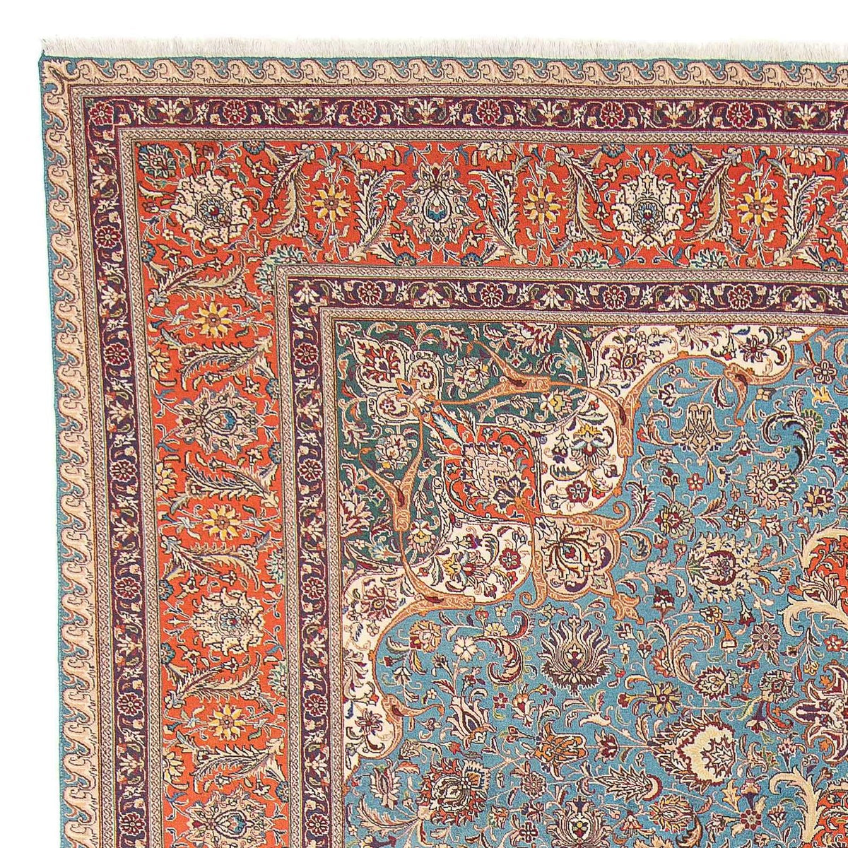 Tappeto Persero - Tabriz - Reale - 395 x 304 cm - blu chiaro