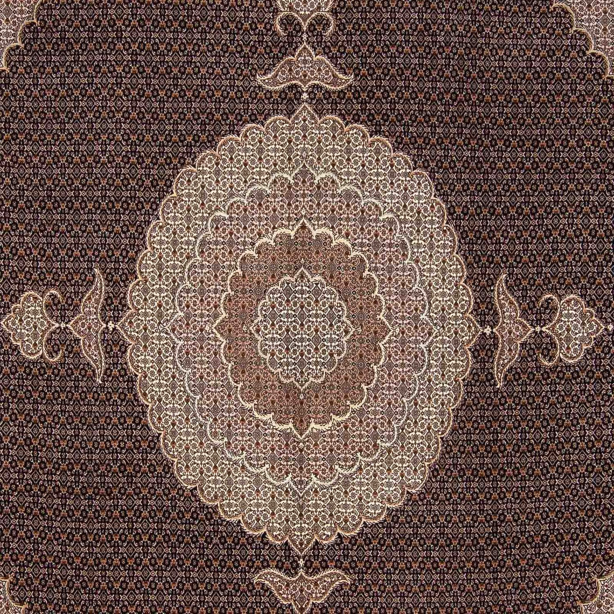 Tappeto Persero - Tabriz quadrato  - 315 x 298 cm - marrone scuro