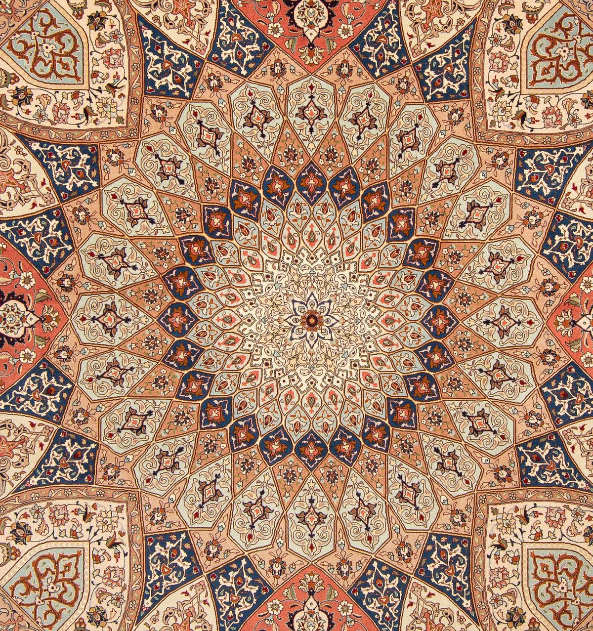 Tappeto Persero - Tabriz - Reale quadrato - 253 x 250 cm - marrone chiaro