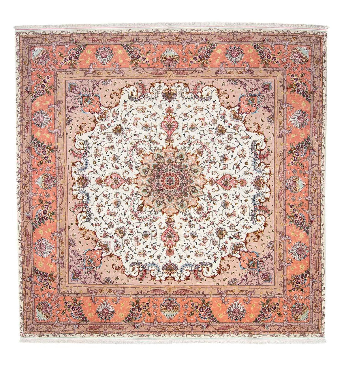 Tappeto Persero - Tabriz - Reale quadrato - 300 x 298 cm - beige