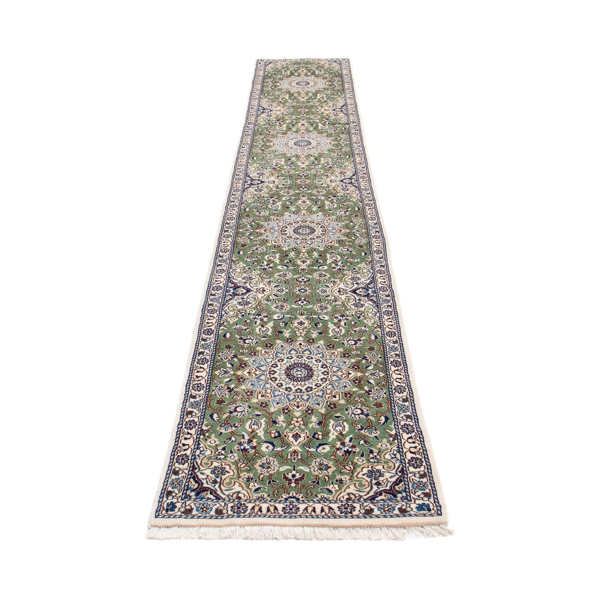 Tappeto corsia Tappeto Persero - Nain - Reale - 410 x 62 cm - verde