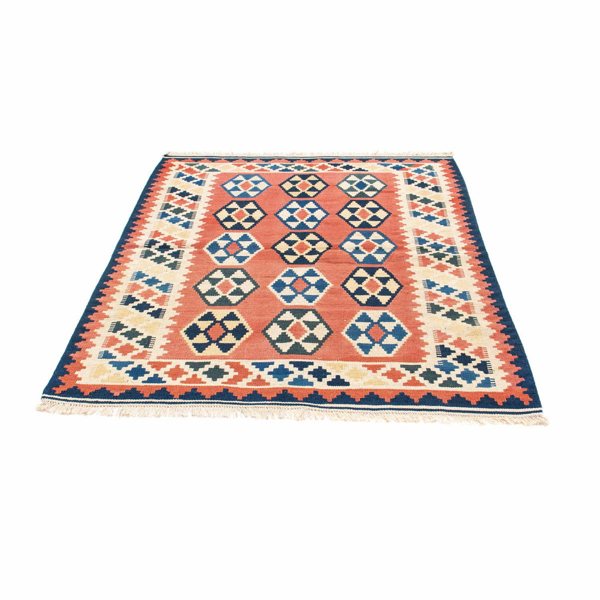 Tappeto Kelim - Orientale quadrato  - 148 x 121 cm - ruggine