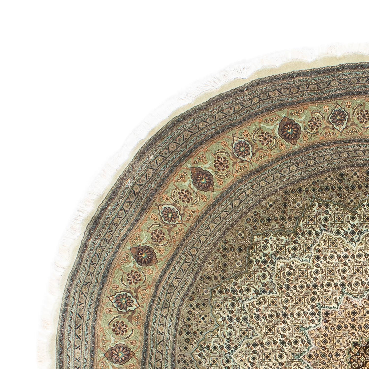 Tappeto Persero - Tabriz - Reale rotondo  - 195 x 195 cm - beige