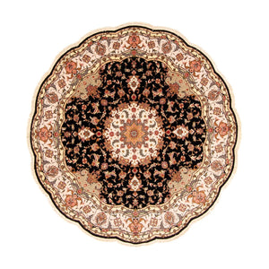 Tappeto Persero - Tabriz - Reale rotondo  - 208 x 208 cm - blu scuro