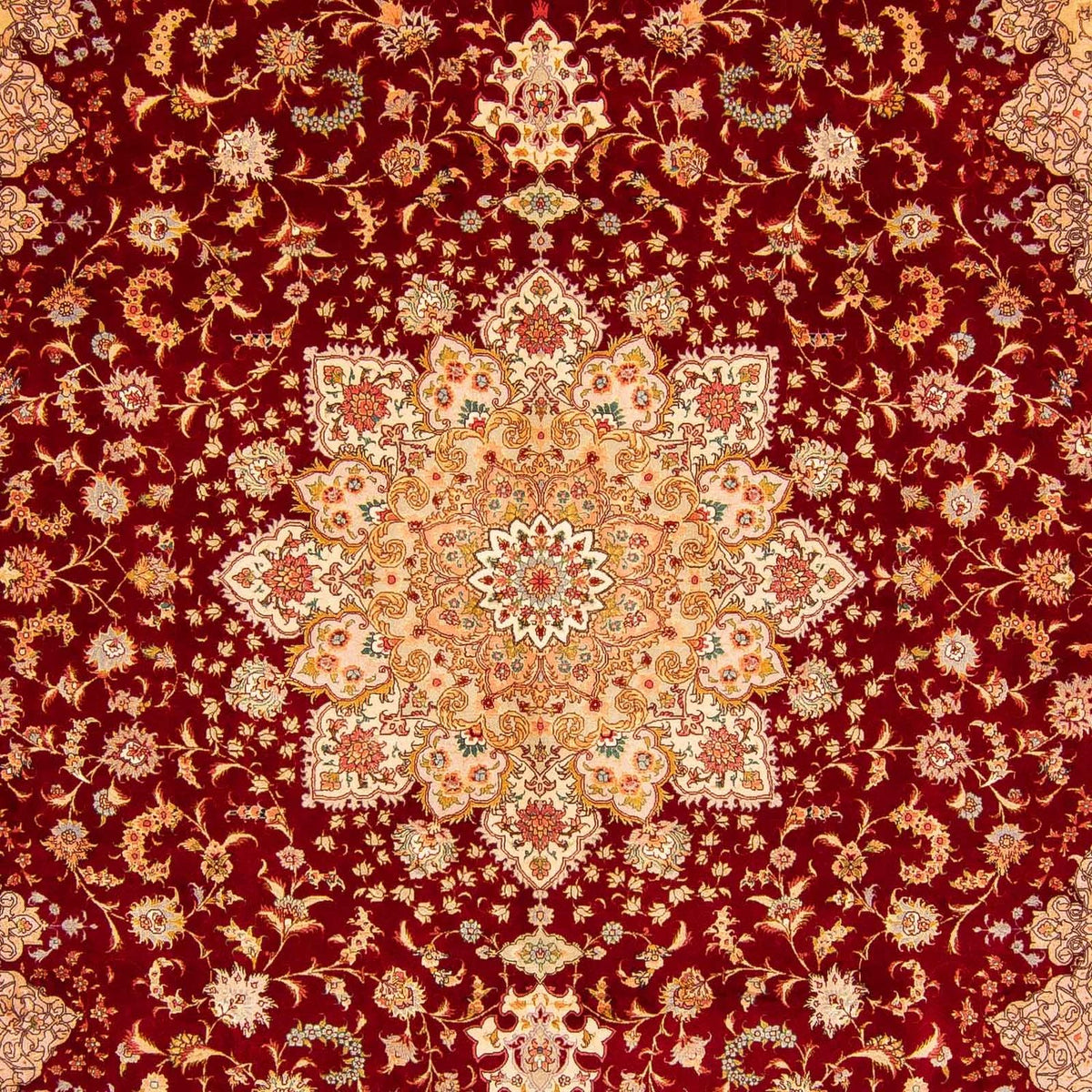 Tappeto Persero - Tabriz - Reale - 400 x 300 cm - rosso scuro