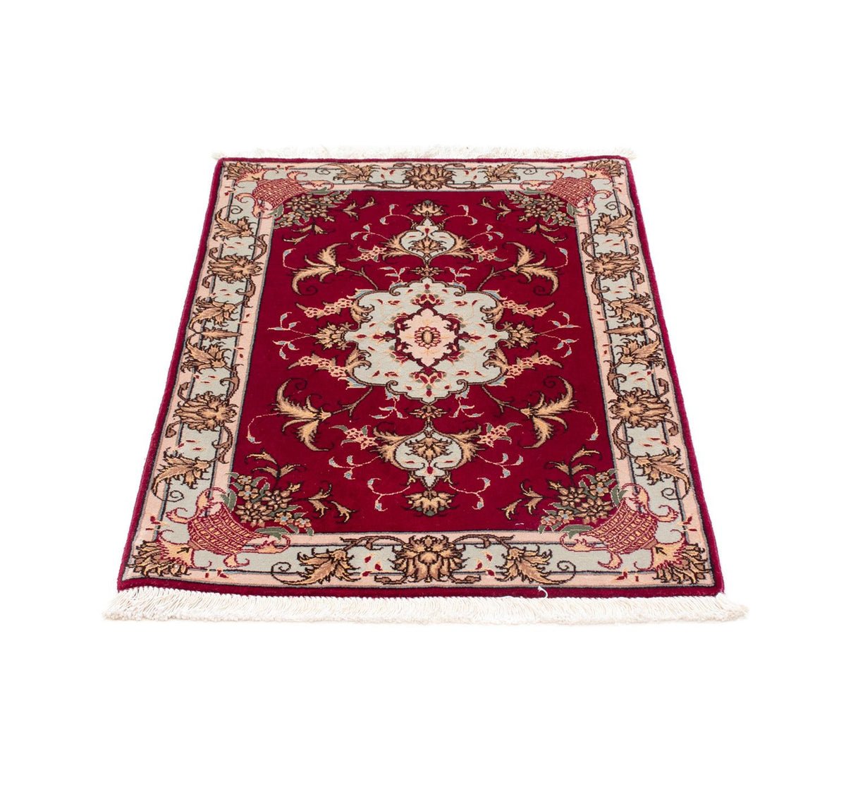 Tappeto Persero - Tabriz - Reale - 87 x 60 cm - rosso scuro