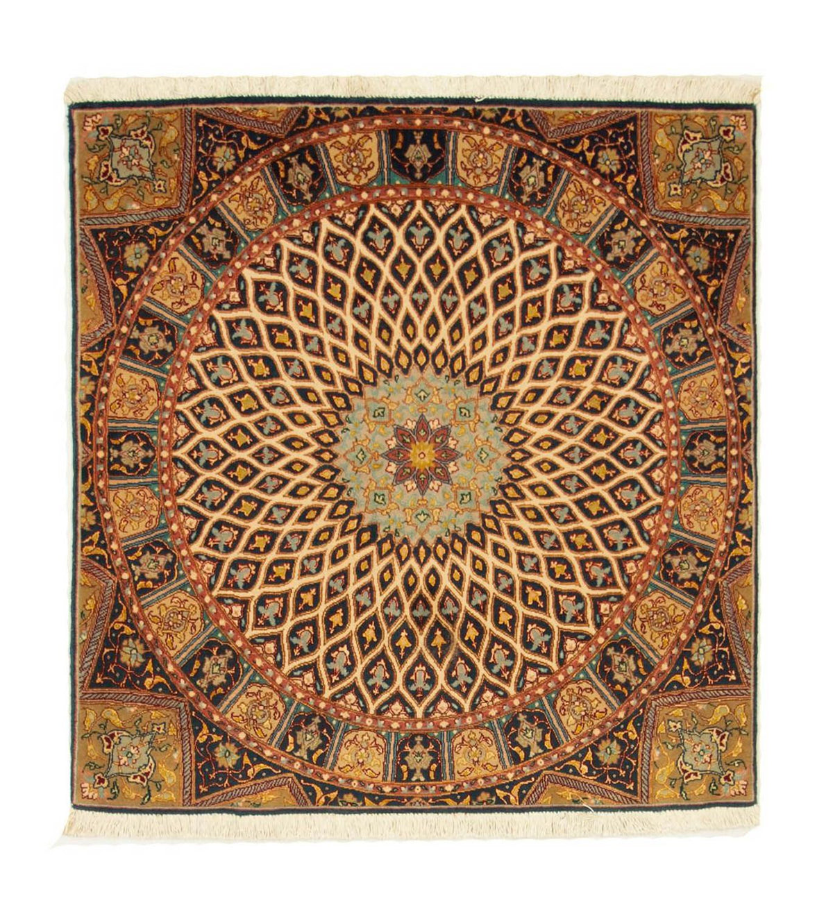 Tappeto Persero - Tabriz - Reale quadrato - 100 x 100 cm - multicolore