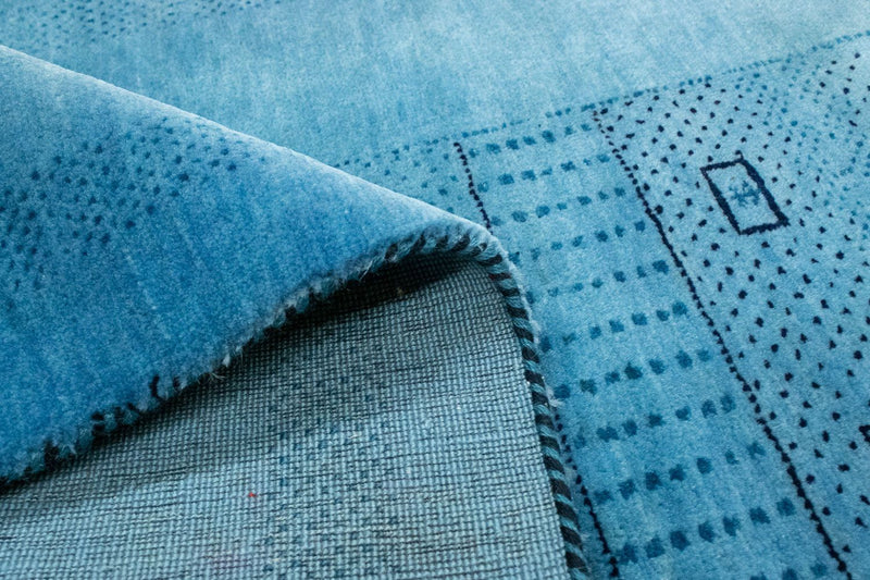 Tappeto corsia Tappeto Gabbeh - Loribaft Persero - 246 x 77 cm - blu