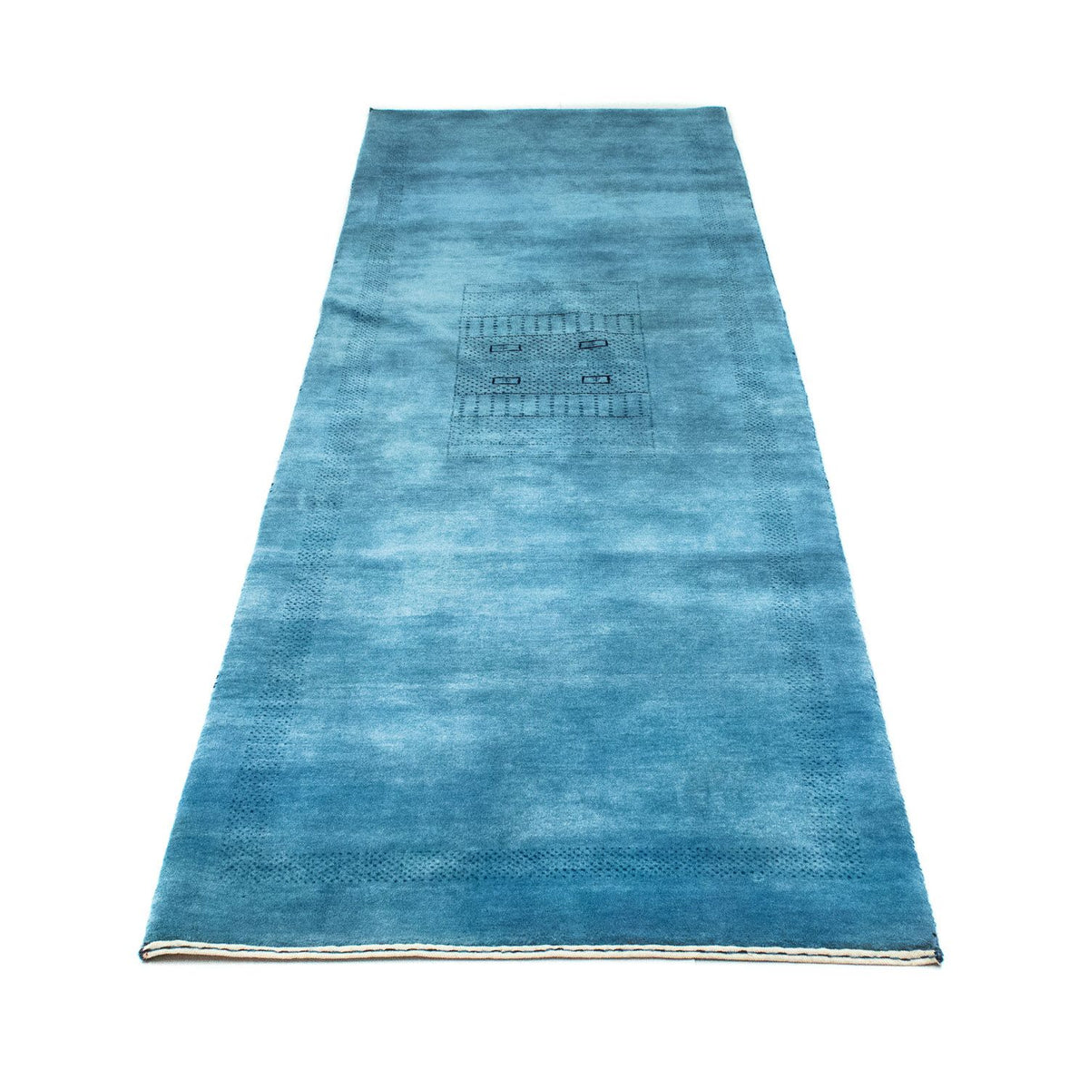 Tappeto corsia Tappeto Gabbeh - Loribaft Persero - 246 x 77 cm - blu