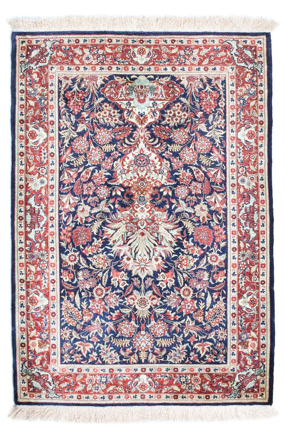 Tappeto Persero - Ghom - 121 x 84 cm - blu scuro