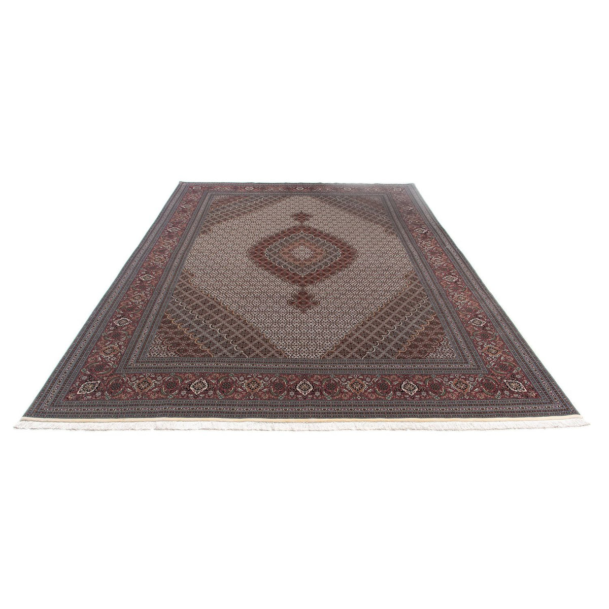 Tappeto Persero - Tabriz - 355 x 253 cm - marrone scuro