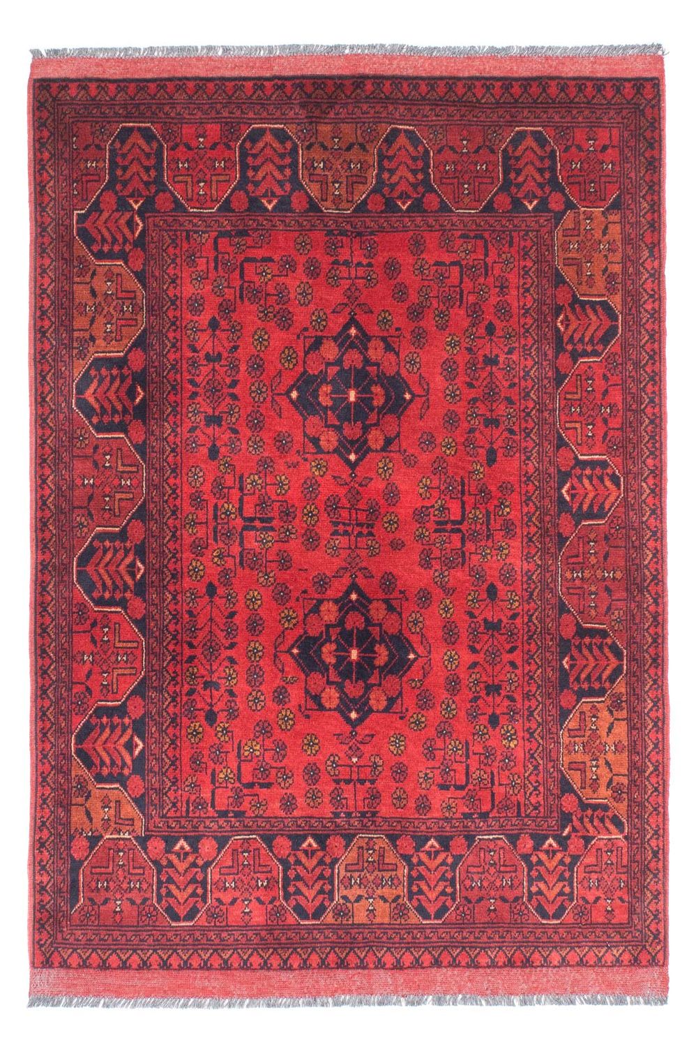 Tappeto afgano - Kunduz - 145 x 103 cm - rosso scuro