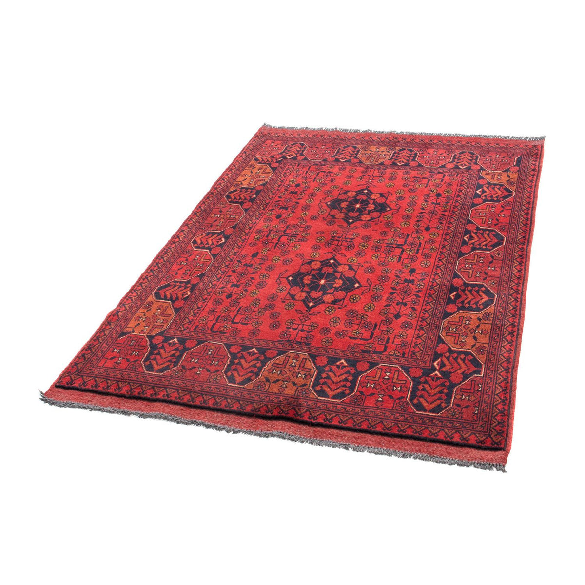 Tappeto afgano - Kunduz - 145 x 103 cm - rosso scuro