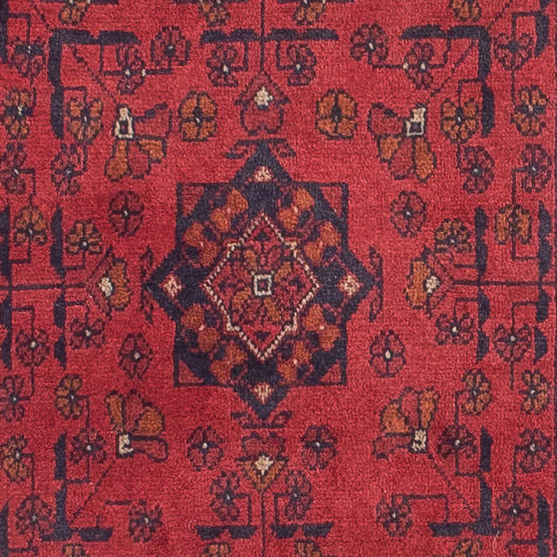 Tappeto corsia Tappeto afgano - Kunduz - 298 x 83 cm - rosso scuro