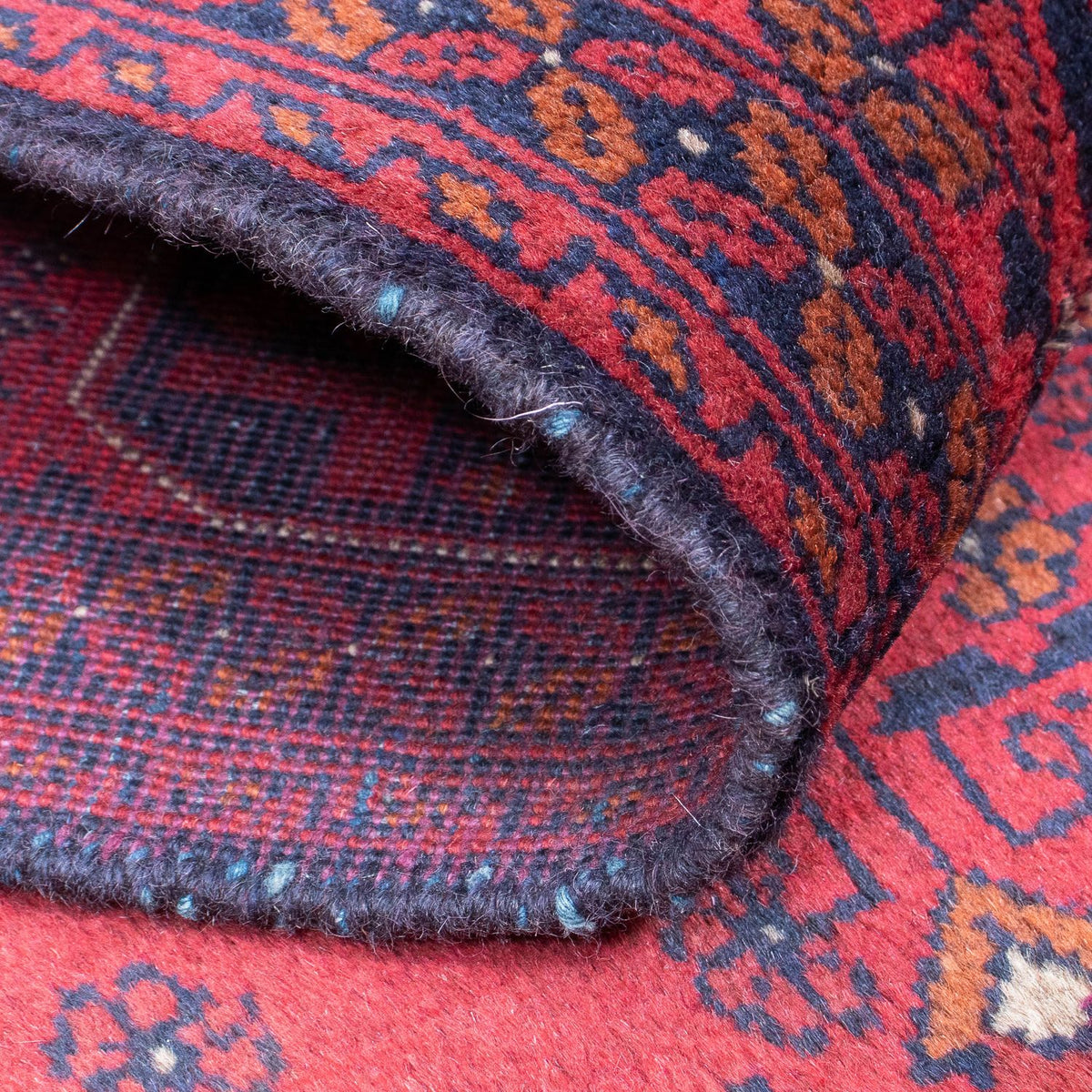 Tappeto corsia Tappeto afgano - Kunduz - 298 x 83 cm - rosso scuro