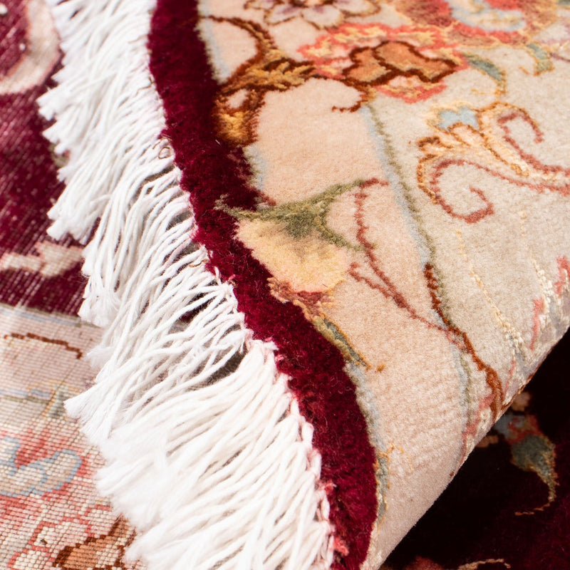 Tappeto Persero - Tabriz - Reale rotondo  - 150 x 150 cm - rosso scuro