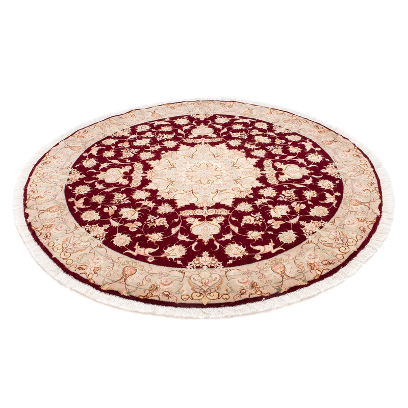 Tappeto Persero - Tabriz - Reale rotondo  - 150 x 150 cm - rosso scuro