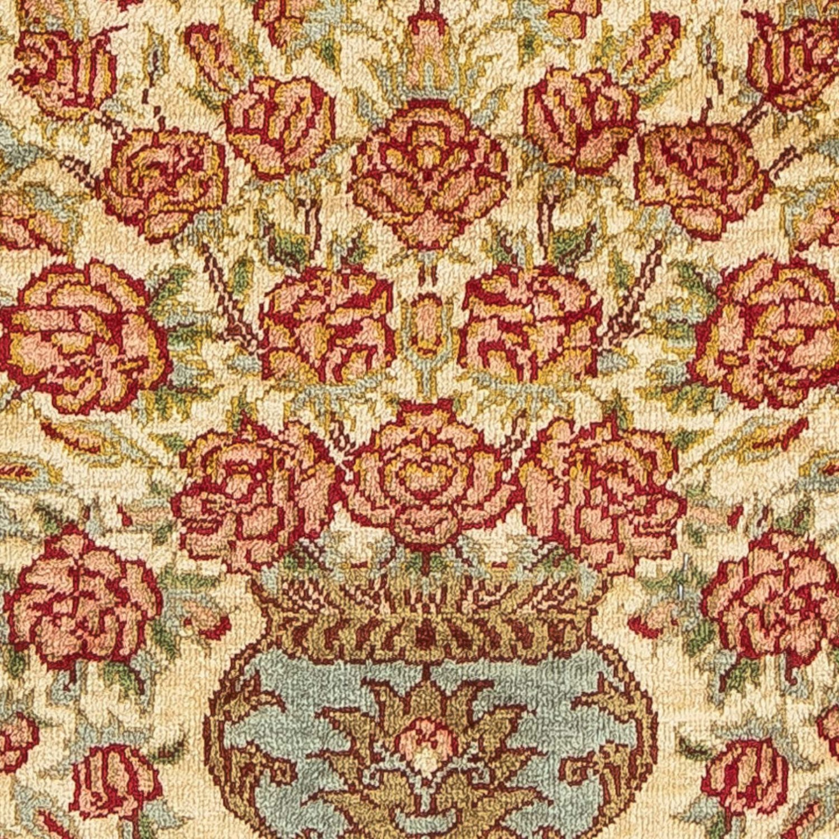Tappeto di seta - Ghom seta - Premio - 42 x 31 cm - beige