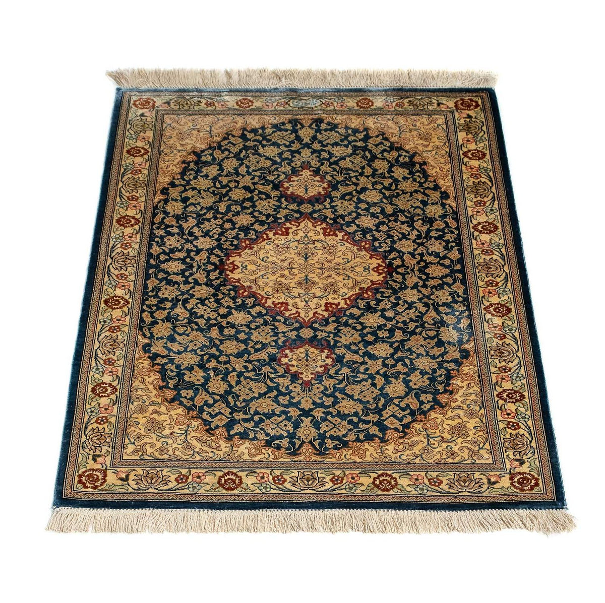 Tappeto Persero - Ghom - 83 x 58 cm - blu scuro