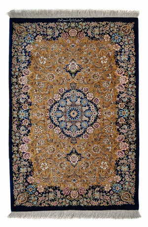 Tappeto Persero - Ghom - 91 x 62 cm - blu scuro