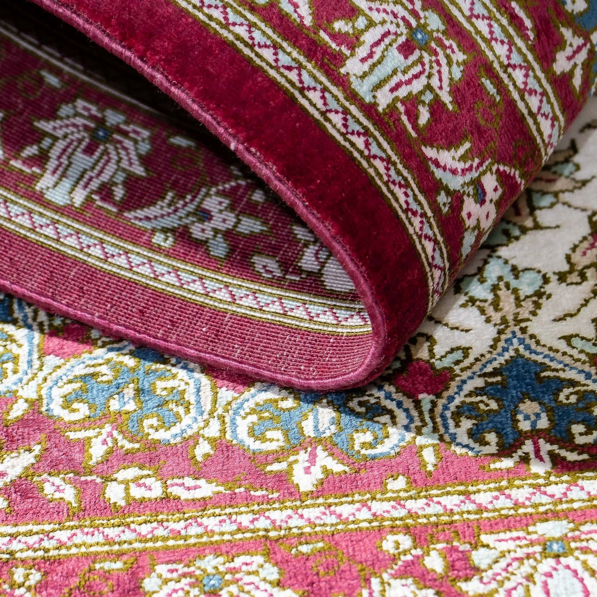 Tappeto Persero - Ghom - 78 x 60 cm - rosso scuro