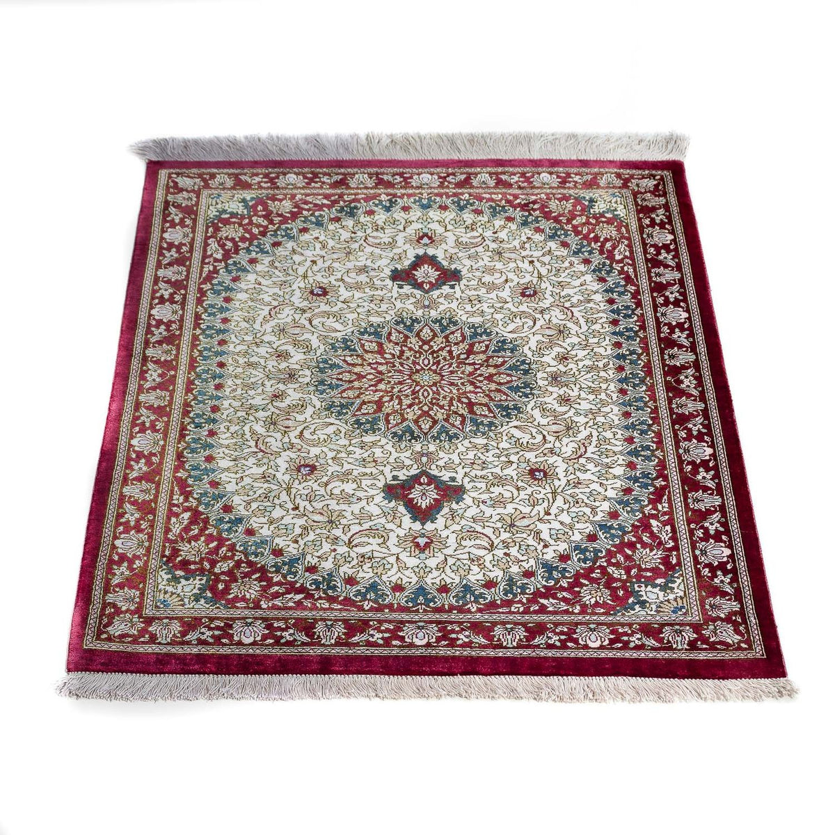 Tappeto Persero - Ghom - 78 x 60 cm - rosso scuro