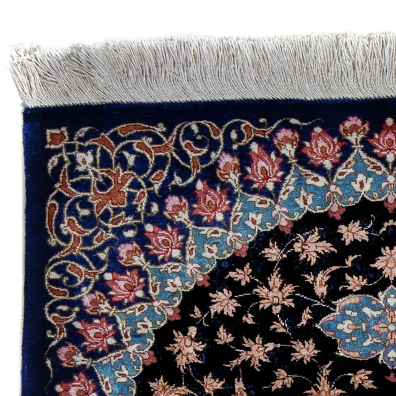 Tappeto Persero - Ghom - 80 x 55 cm - blu scuro