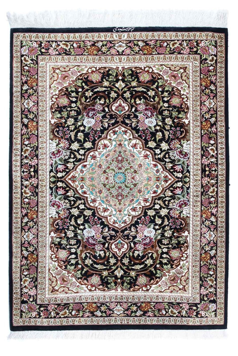 Tappeto Persero - Ghom - 114 x 80 cm - blu scuro