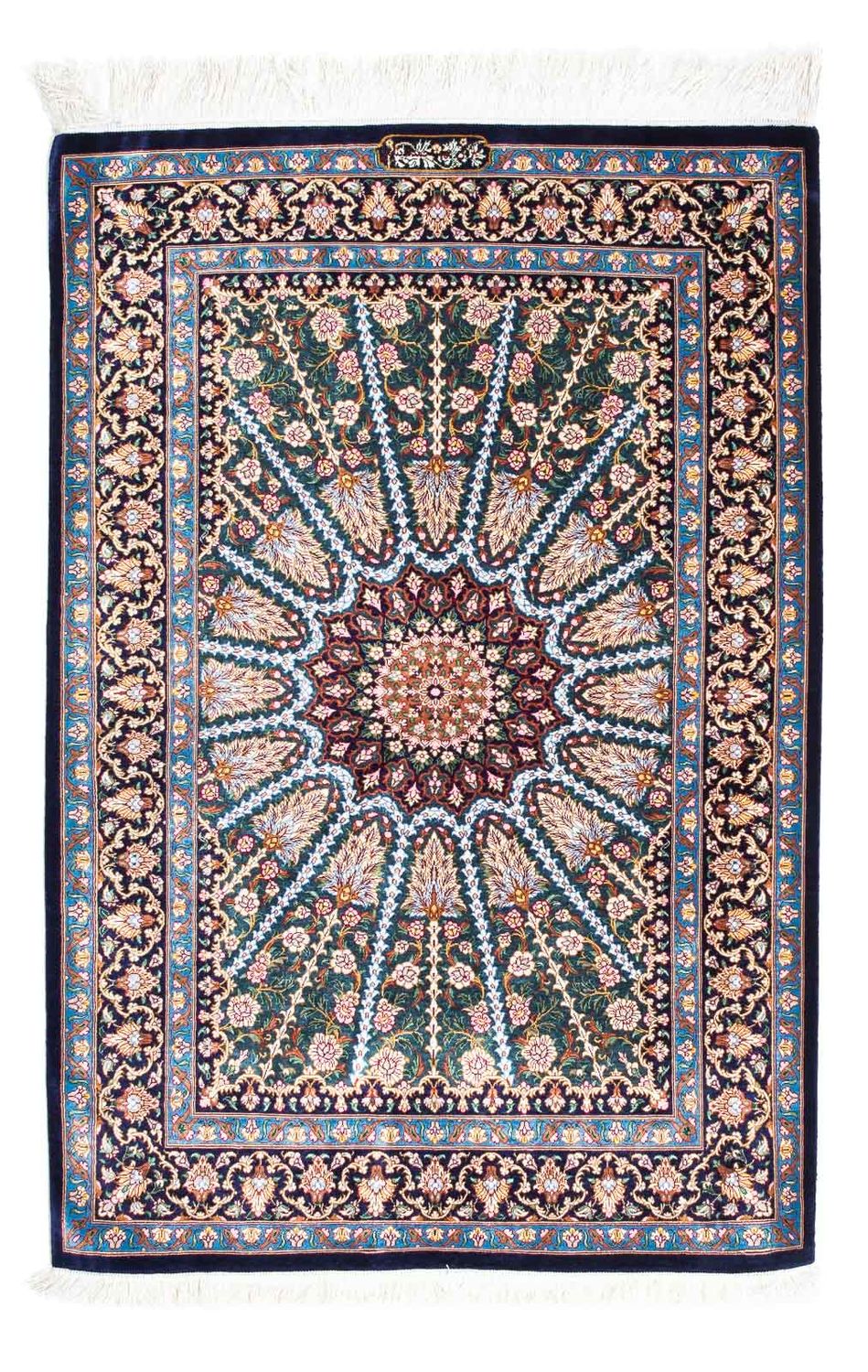 Tappeto Persero - Ghom - 121 x 81 cm - blu scuro