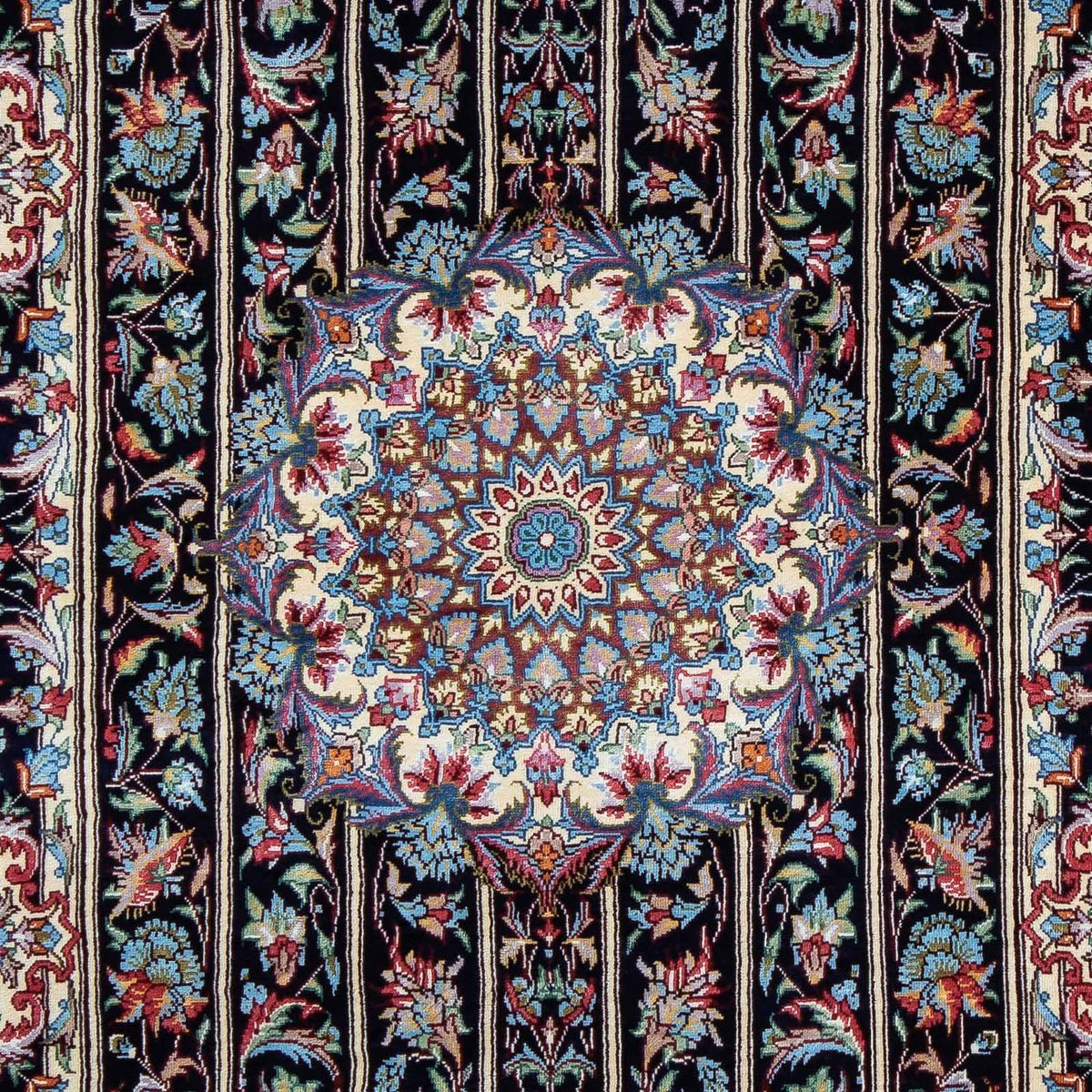 Tappeto Persero - Ghom - 98 x 61 cm - blu scuro