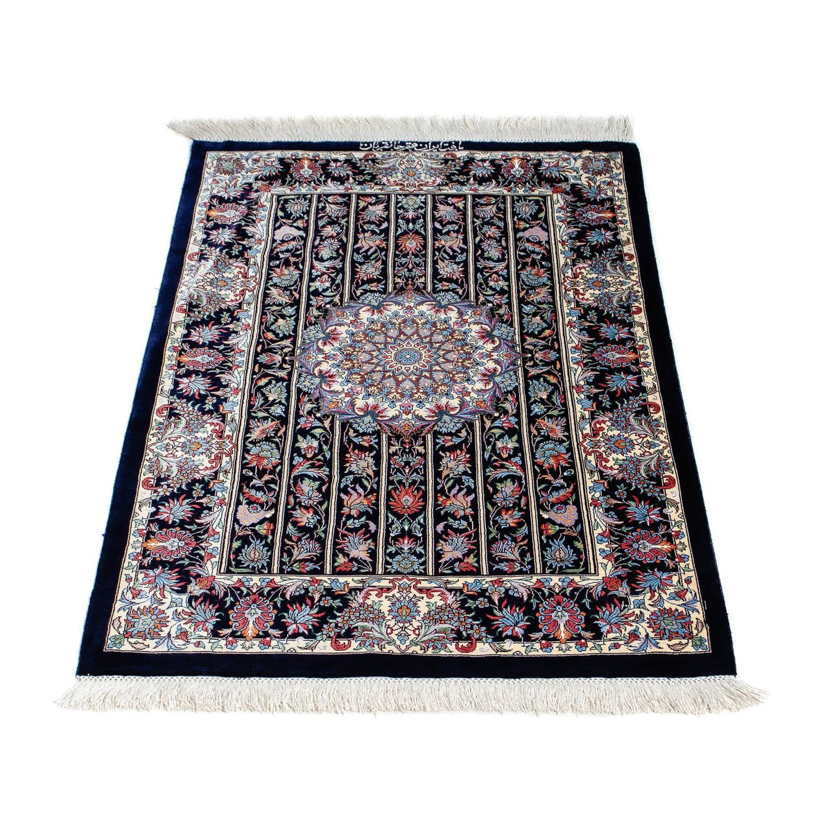 Tappeto Persero - Ghom - 98 x 61 cm - blu scuro