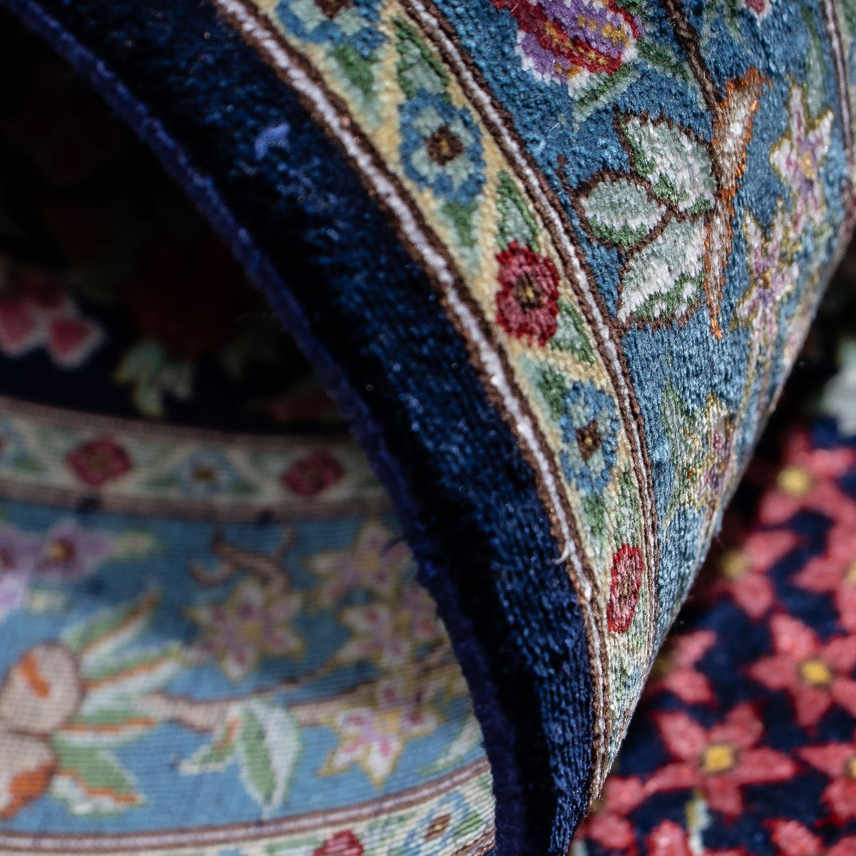 Tappeto Persero - Ghom - 96 x 57 cm - blu scuro