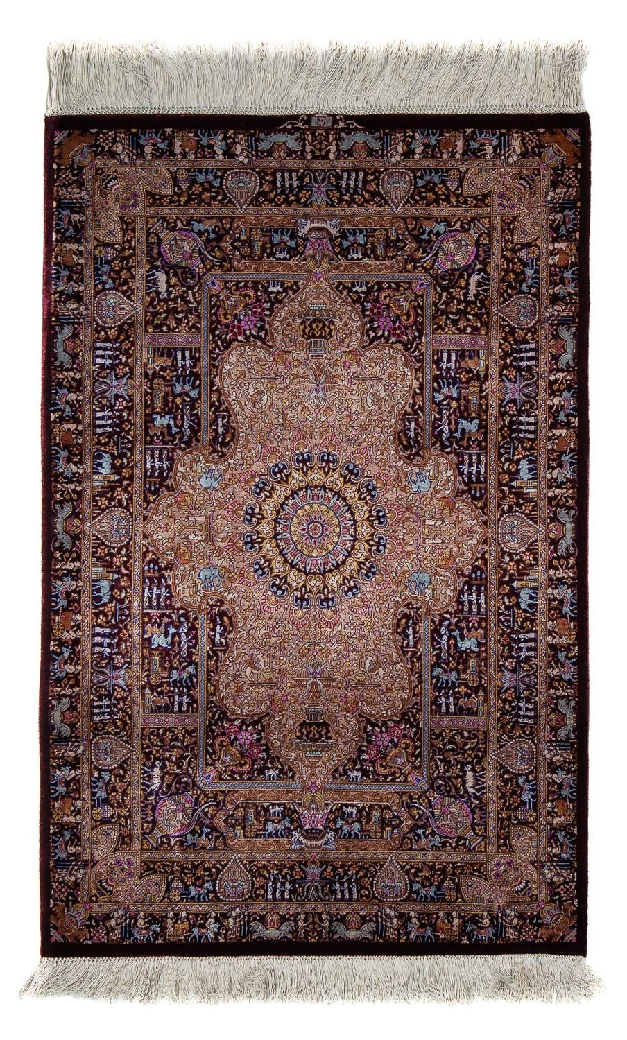 Tappeto Persero - Ghom - 90 x 62 cm - blu scuro