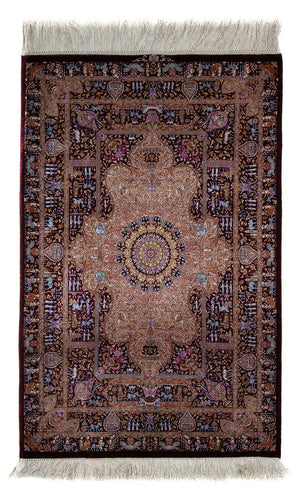 Tappeto Persero - Ghom - 90 x 62 cm - blu scuro