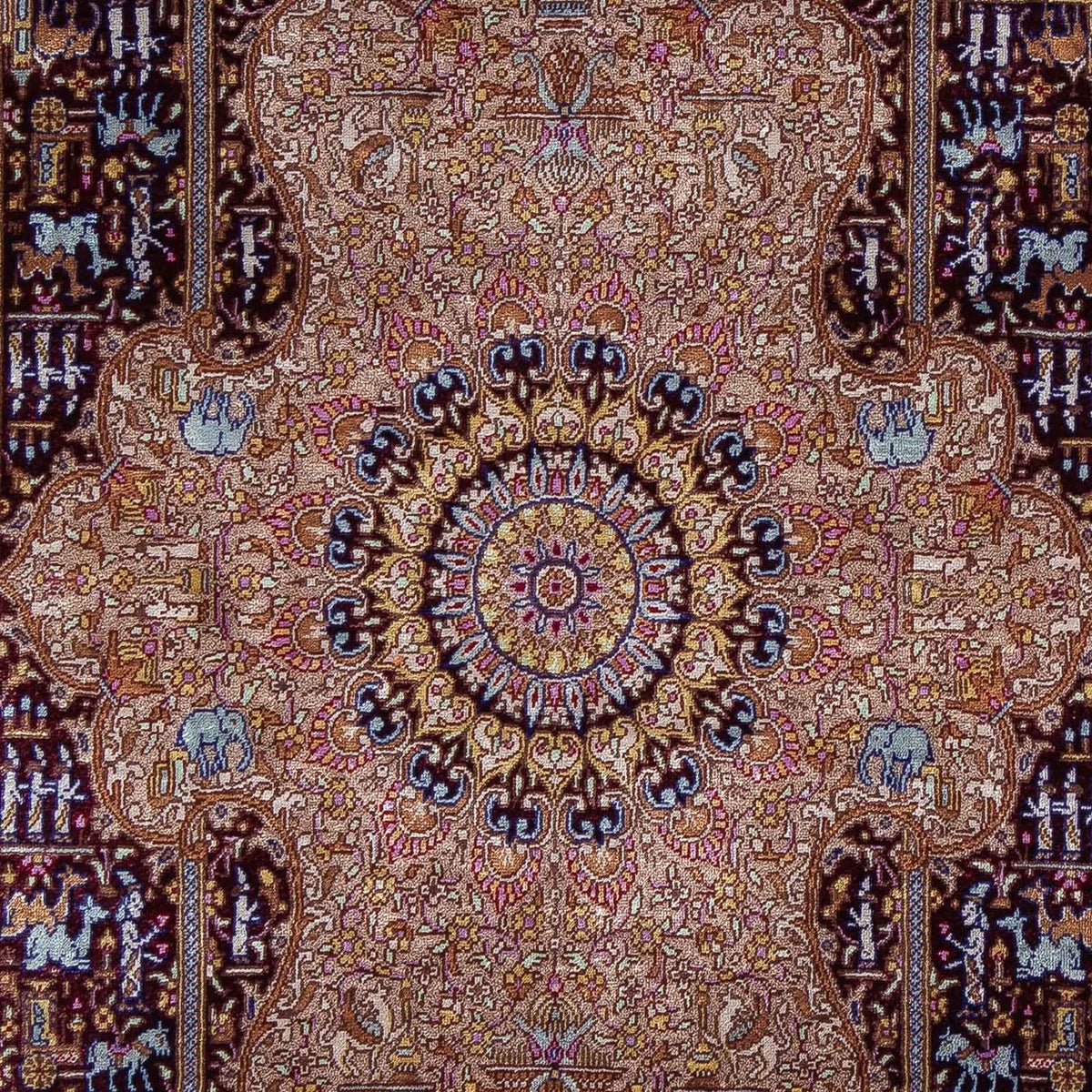 Tappeto Persero - Ghom - 90 x 62 cm - blu scuro