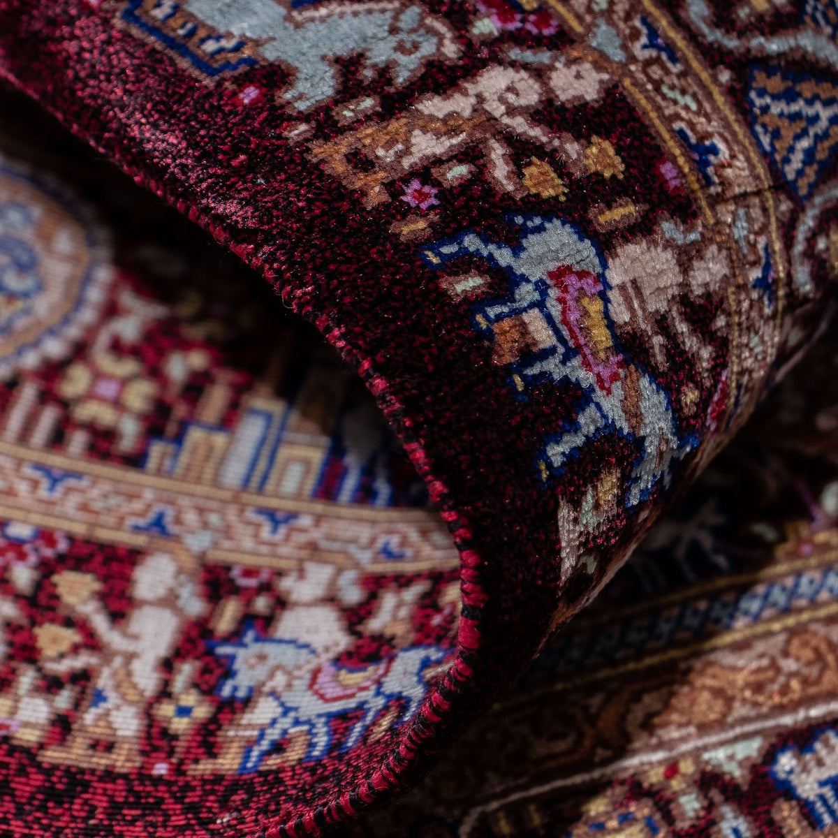 Tappeto Persero - Ghom - 90 x 62 cm - blu scuro