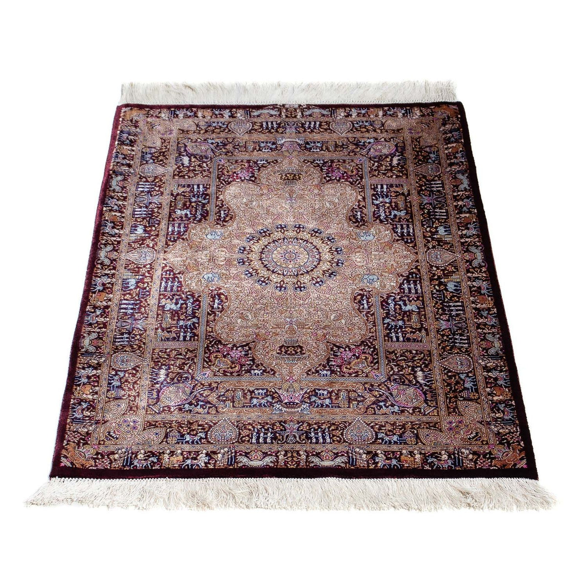 Tappeto Persero - Ghom - 90 x 62 cm - blu scuro