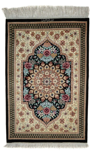 Tappeto Persero - Ghom - 89 x 59 cm - blu scuro