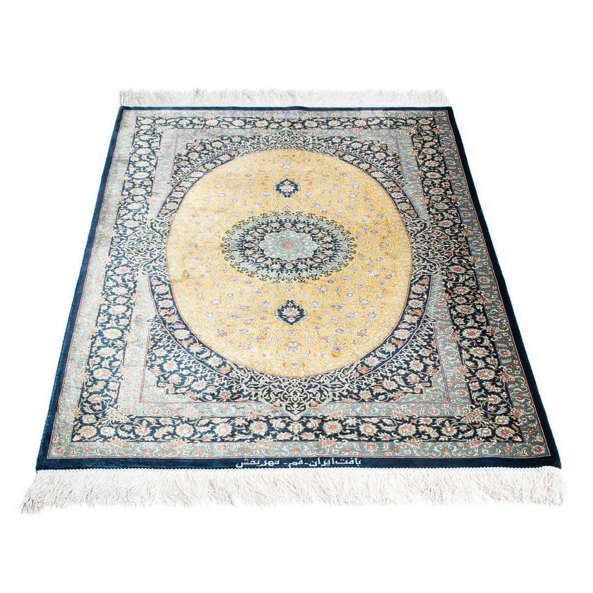 Tappeto Persero - Ghom - 118 x 78 cm - blu chiaro