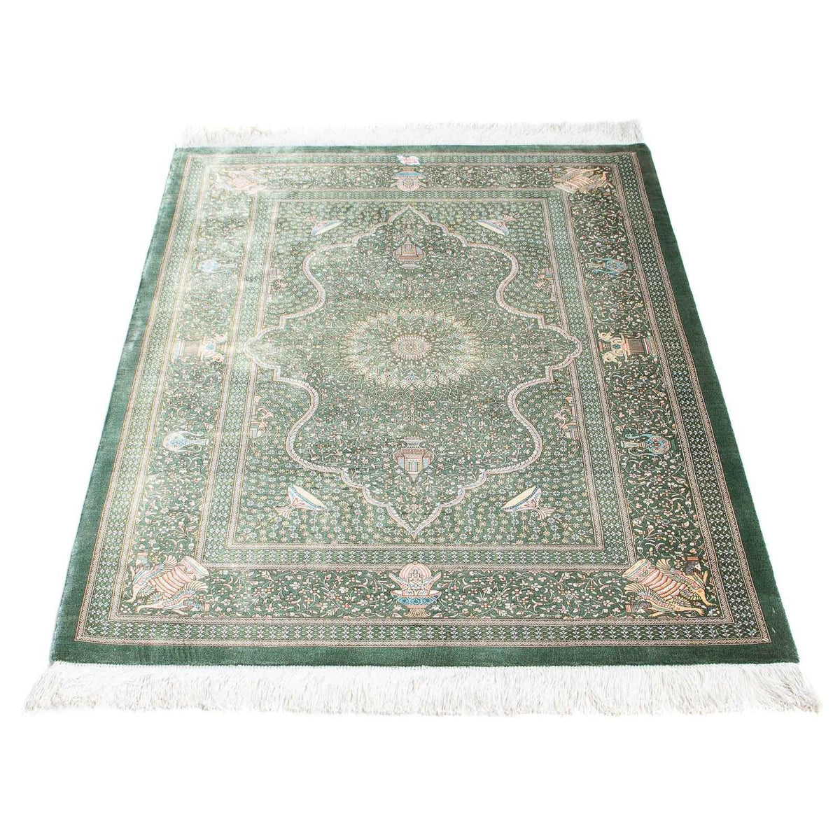 Tappeto Persero - Ghom - 120 x 83 cm - grigio chiaro
