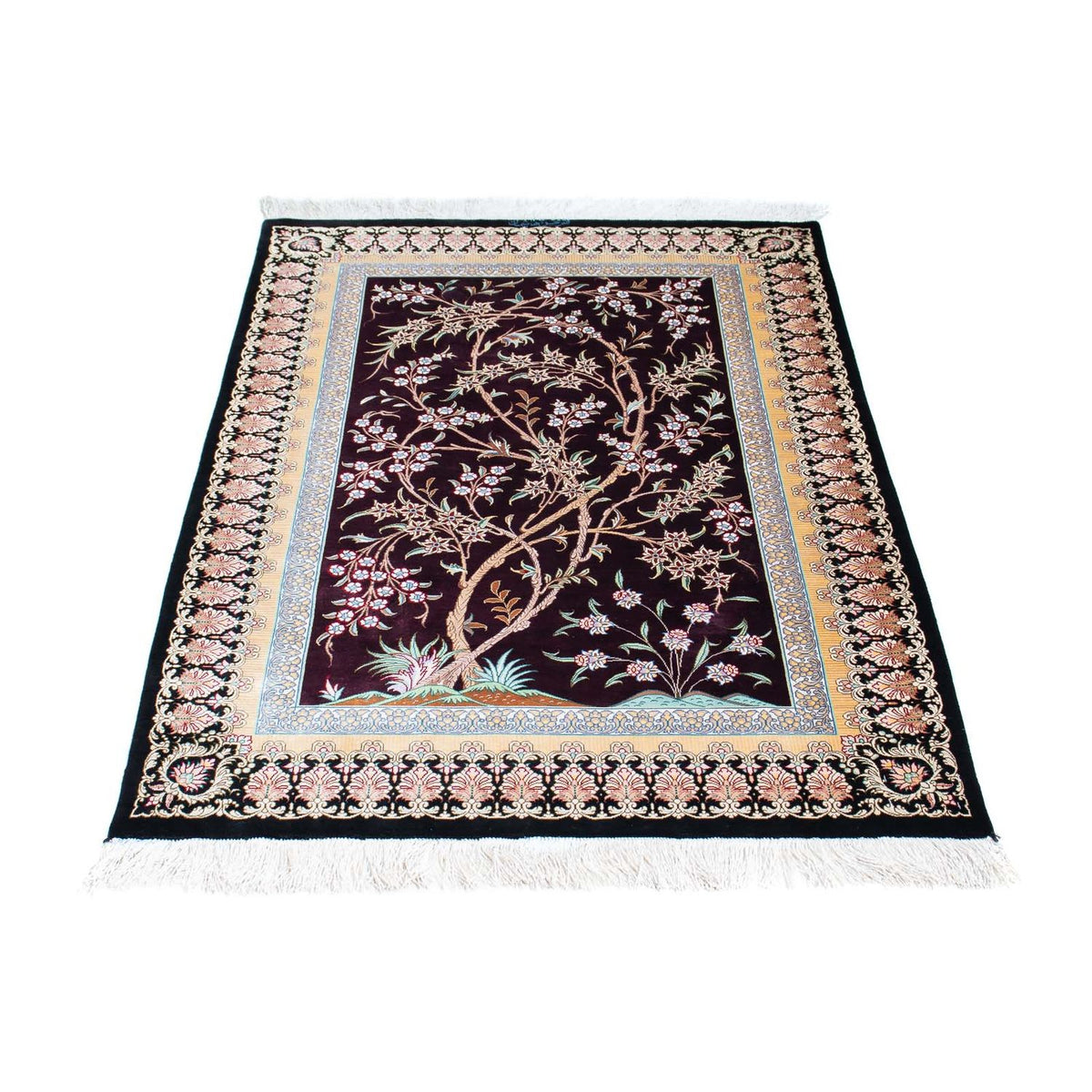 Tappeto Persero - Ghom - 123 x 79 cm - rosso scuro
