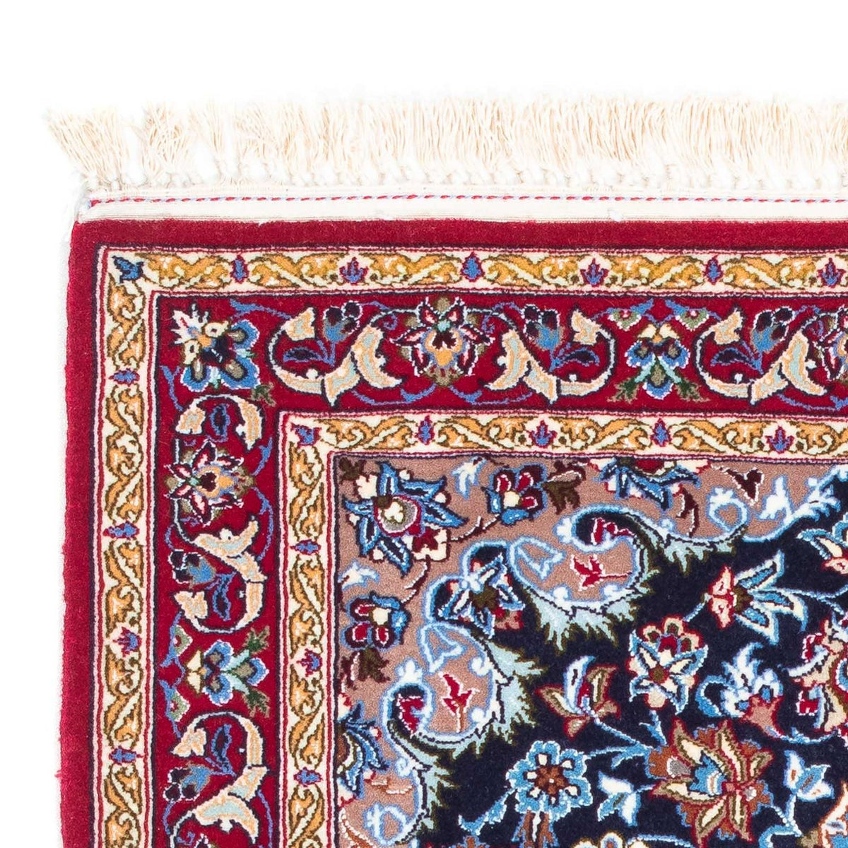Tappeto Persero - Isfahan - Premio - 104 x 72 cm - blu scuro